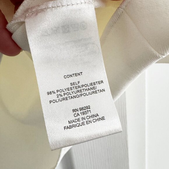 Tibi Chalky Drape V-Neck Top With Folded Sleeve in White, size 12 - Picture 9 of 12